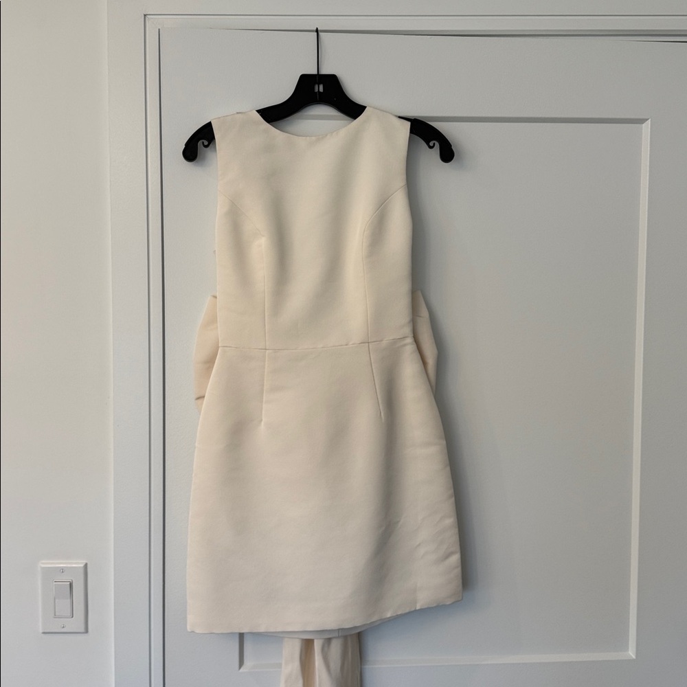 Alexia Maria Ella Silk Mini Dress with Bow - Size 2 Ivory Bridal Shower Dress